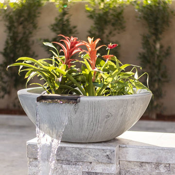 Sedona Planter & Water Bowl – Wood Grain Concrete