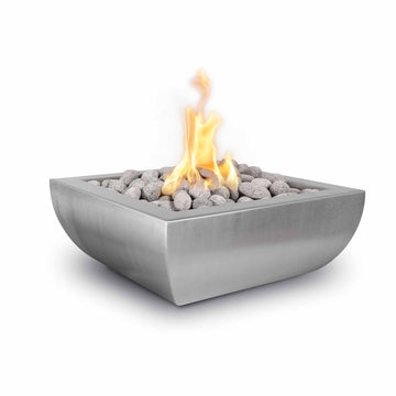 36" Avalon Fire Bowl – Hammered Patina & Stainless Steel