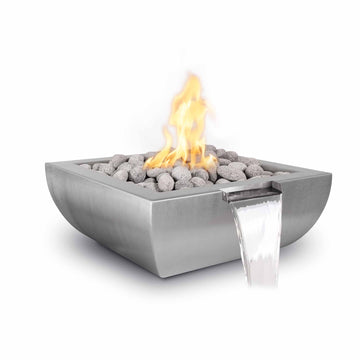 30" Avalon Fire & Water Bowl – Hammered Patina Copper & Stainless Steel