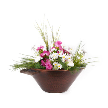 Cazo Planter & Water Bowl – Hammered Patina Copper