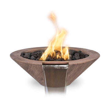 32" Cazo Fire & Water Bowl ® – Wood Grain Concrete