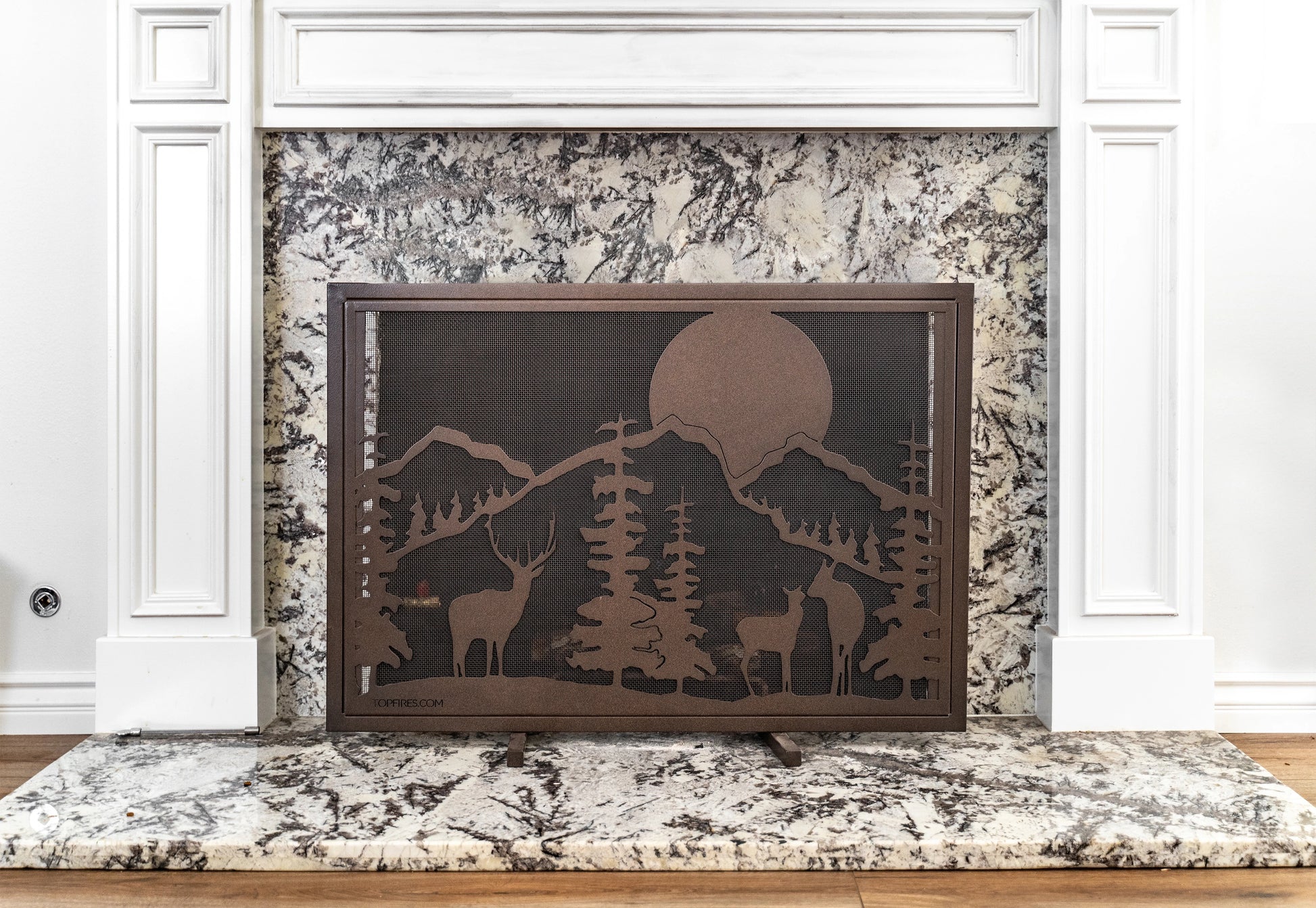 Deer Country Fireplace Screen - Front