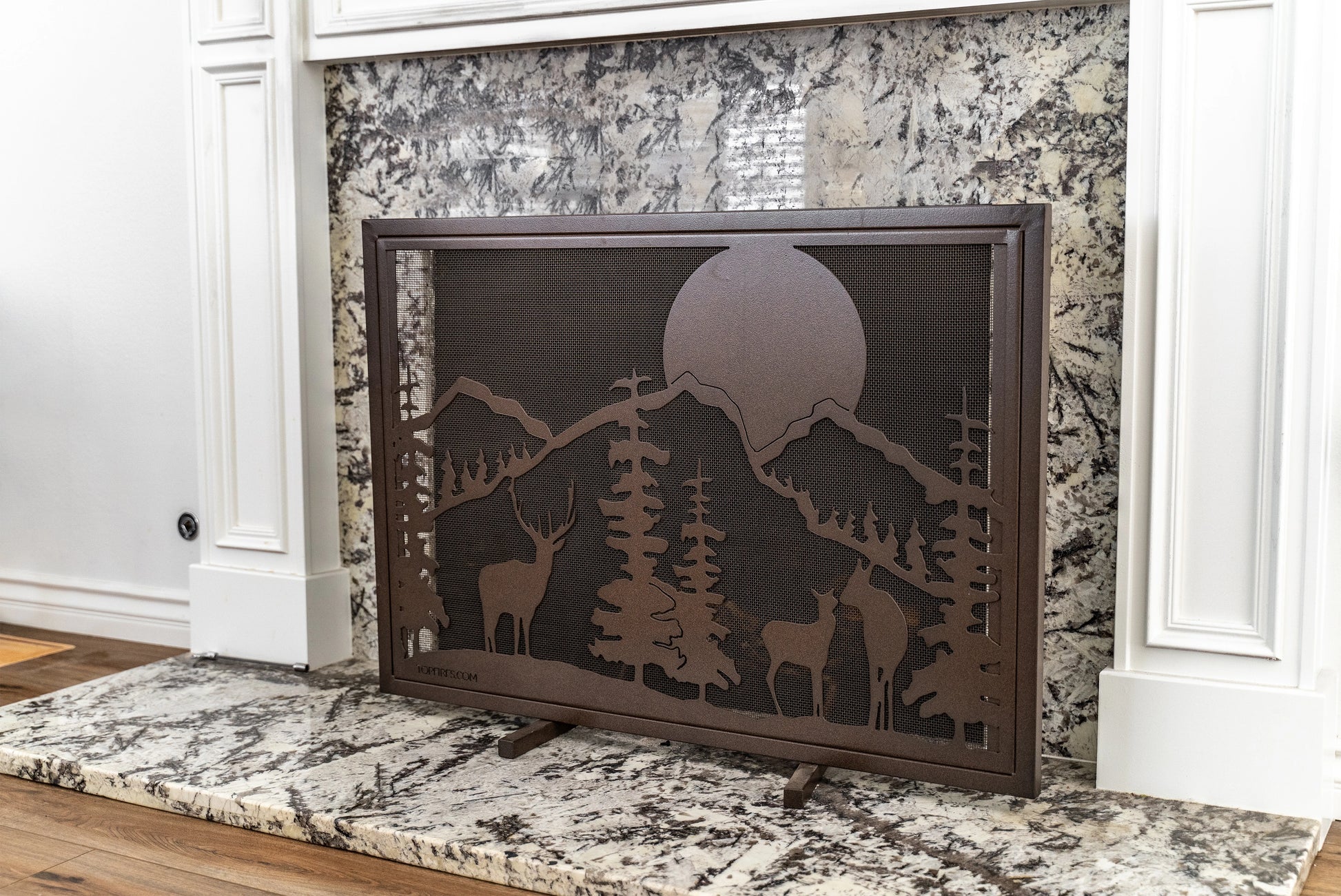 Deer Country Fireplace Screen - Side