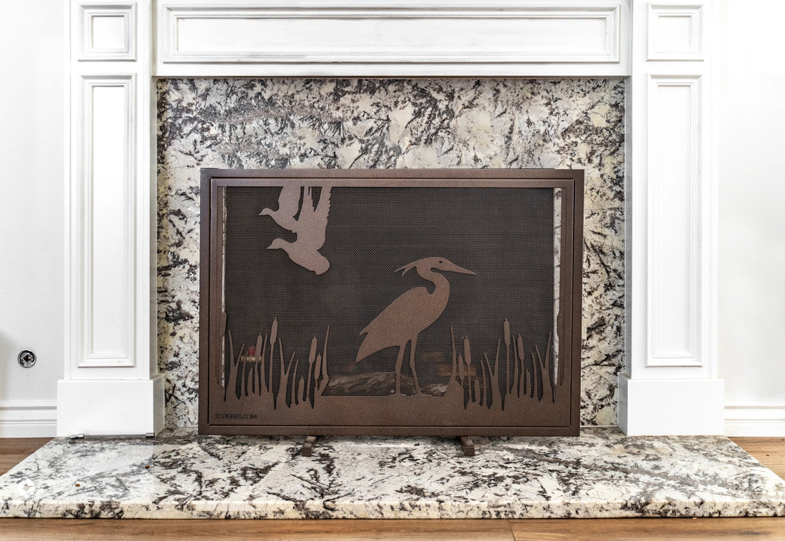 Wetlands Fireplace Screen - Front