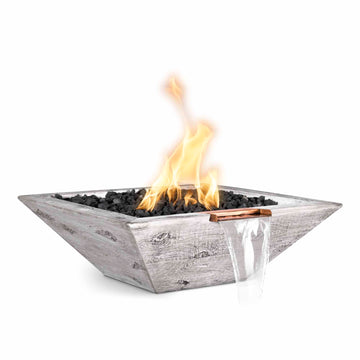 30" Maya Fire & Water Bowl – Wood Grain Concrete