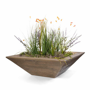 Maya Planter Bowl – Wood Grain GFRC Concrete