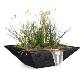 Maya Planter & Water Bowl – Wood Grain GFRC Concrete