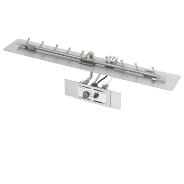 The Outdoor Plus Rectangular Flat Pan and Brass Linear Bullet Burner