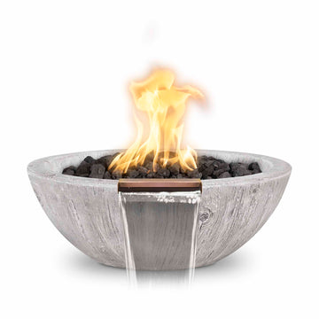 27" Sedona Water & Fire Bowl – Wood Grain Concrete