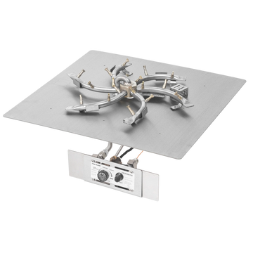 The Outdoor Plus Square Flat Pan and Brass Triple 'S' Bullet Burner